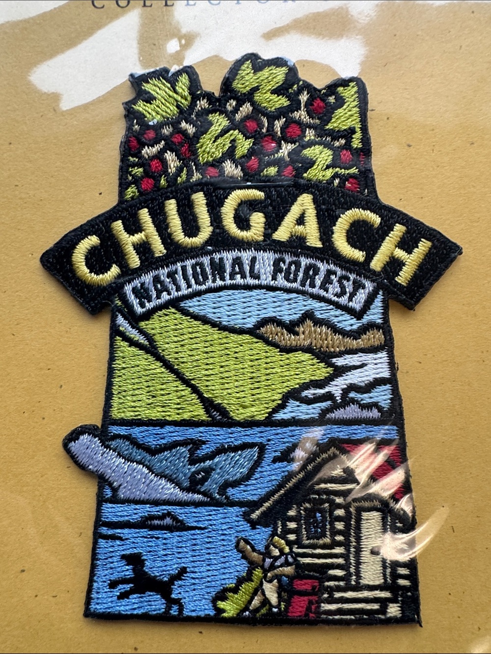Discover Alaska Chugach National Forest Embroidered Patch - Yellow/Blue/Green